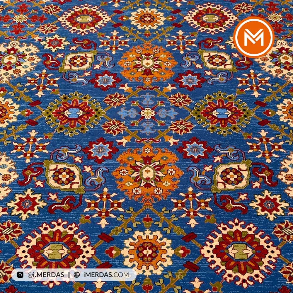 فرش گبه کد 117 قشقایی زمینه آبی نفتی